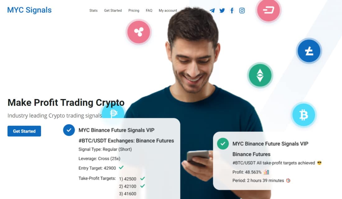 Industry leading crypto trading signals with MYC Signals